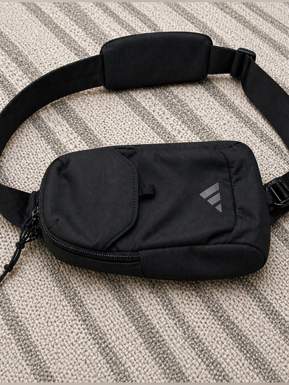 Adidas Sling Bag Crossbody Black Essentials 3-Stripes NEW w/ Tags Minimalist